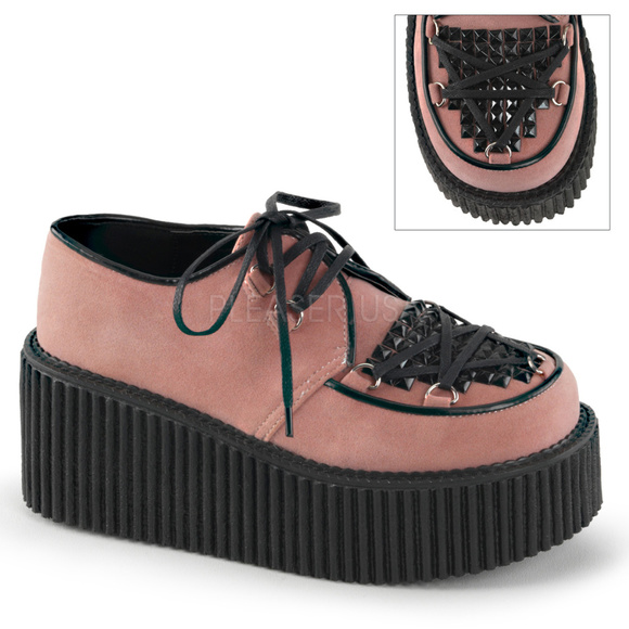 Shoes - Pentagram Lace Up Suede Platform Creeper Shoes